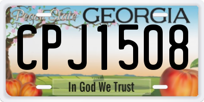 GA license plate CPJ1508