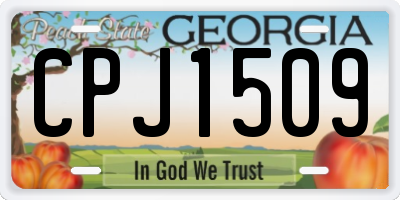 GA license plate CPJ1509