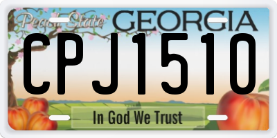 GA license plate CPJ1510