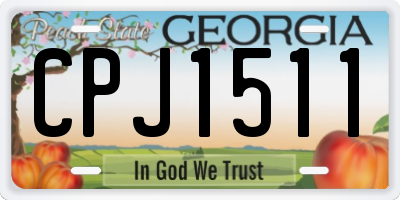 GA license plate CPJ1511