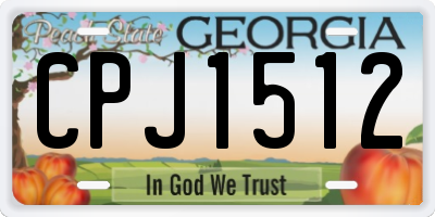 GA license plate CPJ1512