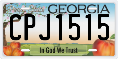 GA license plate CPJ1515