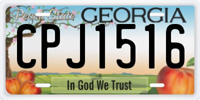 GA license plate CPJ1516