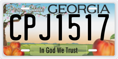 GA license plate CPJ1517