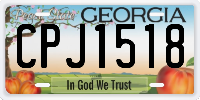 GA license plate CPJ1518
