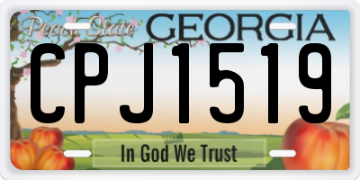 GA license plate CPJ1519