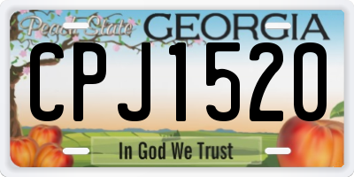 GA license plate CPJ1520
