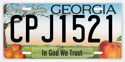 GA license plate CPJ1521