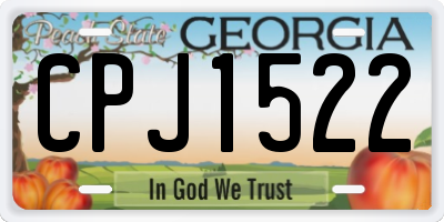 GA license plate CPJ1522