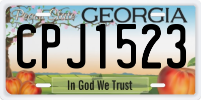 GA license plate CPJ1523