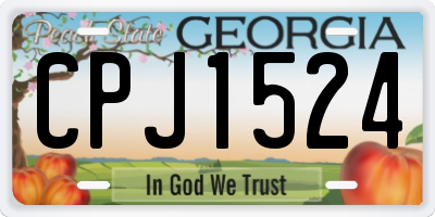 GA license plate CPJ1524
