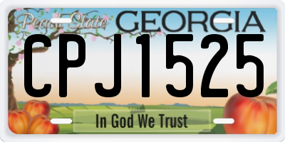 GA license plate CPJ1525