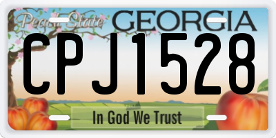 GA license plate CPJ1528