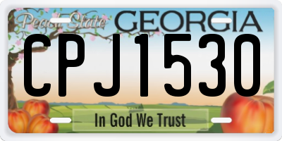 GA license plate CPJ1530