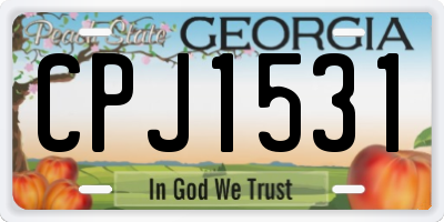 GA license plate CPJ1531