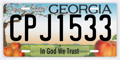 GA license plate CPJ1533