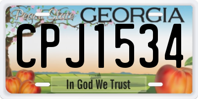 GA license plate CPJ1534