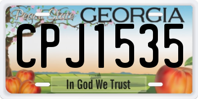 GA license plate CPJ1535