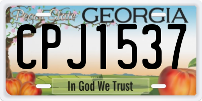 GA license plate CPJ1537
