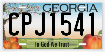 GA license plate CPJ1541