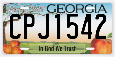 GA license plate CPJ1542