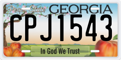 GA license plate CPJ1543