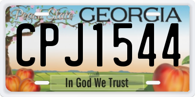 GA license plate CPJ1544