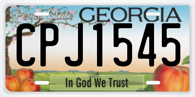 GA license plate CPJ1545