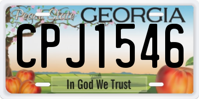 GA license plate CPJ1546