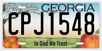 GA license plate CPJ1548