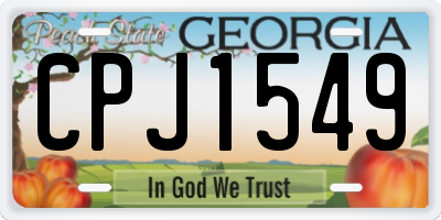 GA license plate CPJ1549