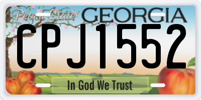 GA license plate CPJ1552