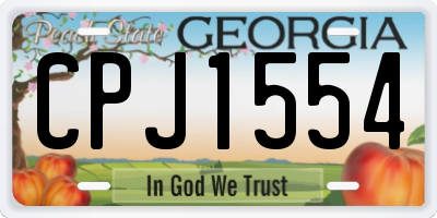 GA license plate CPJ1554