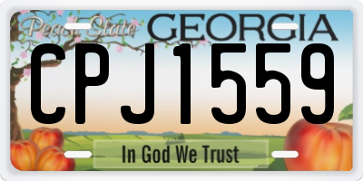 GA license plate CPJ1559