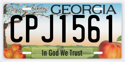 GA license plate CPJ1561