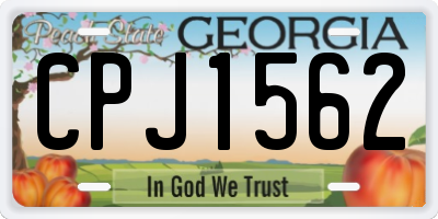 GA license plate CPJ1562