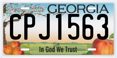 GA license plate CPJ1563