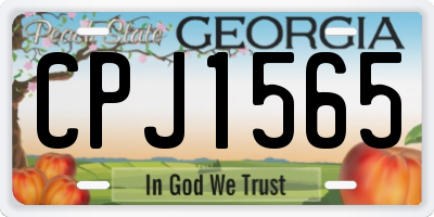 GA license plate CPJ1565