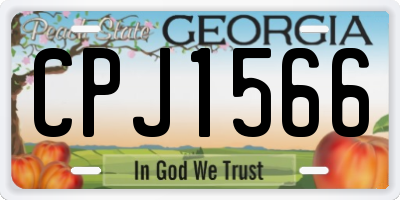 GA license plate CPJ1566