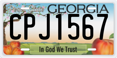 GA license plate CPJ1567