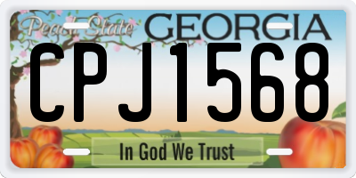 GA license plate CPJ1568
