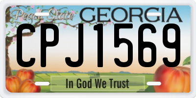 GA license plate CPJ1569
