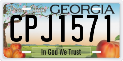 GA license plate CPJ1571