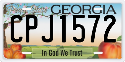GA license plate CPJ1572
