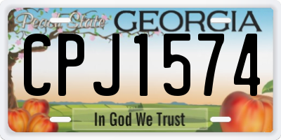 GA license plate CPJ1574