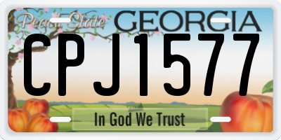 GA license plate CPJ1577