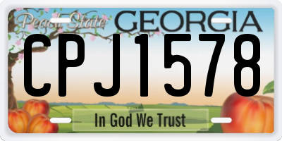 GA license plate CPJ1578