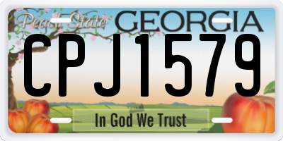 GA license plate CPJ1579