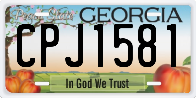 GA license plate CPJ1581