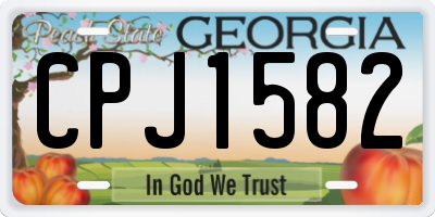 GA license plate CPJ1582